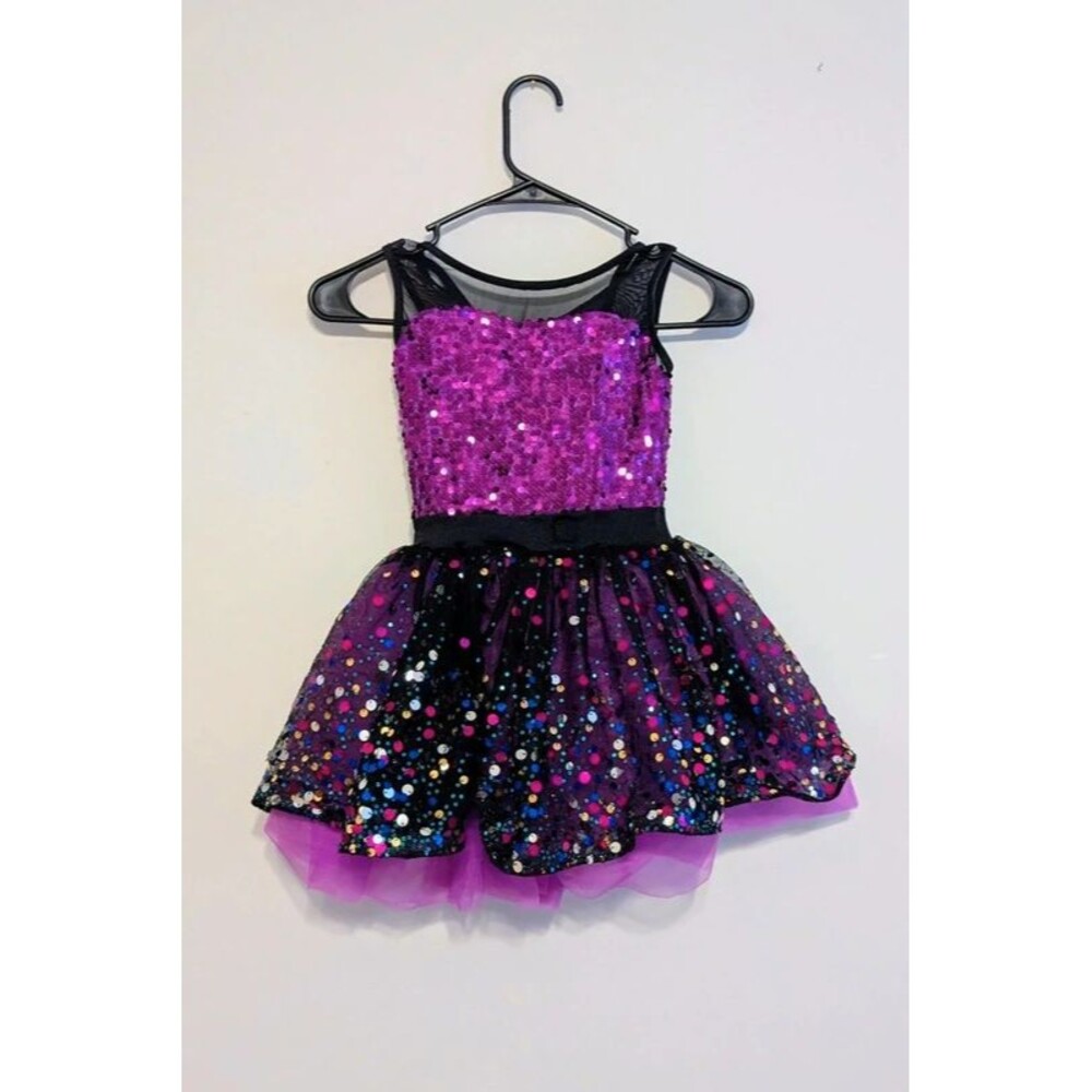 Weismann Purple Sequin Dance Party Dress Costume IC